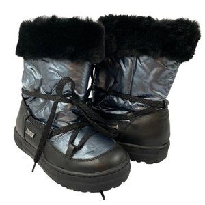 Naturino Rain Step Unisex Black Faux Fur Rainboots EU31 Little Kids Size 13